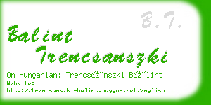balint trencsanszki business card